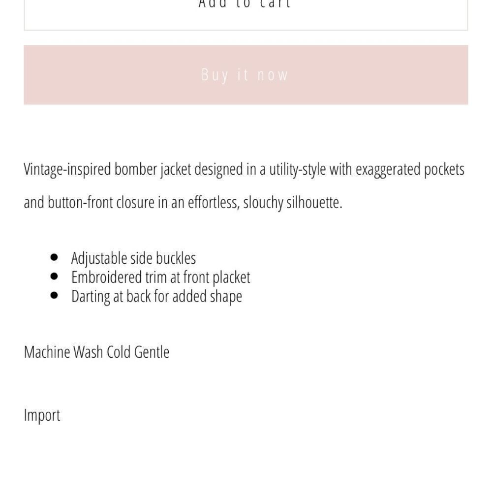 NWT FP Jayde Bomber jacket. Small - Picture 7 of 7
